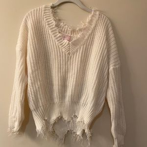 White Cropped Sweater